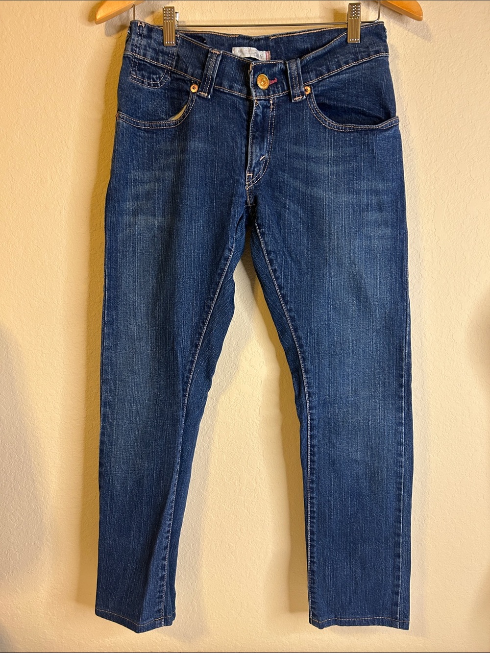 Women’s Levis Slouch Skinny 504 Dark Blue Jeans Low-Rise Fit Size 7M